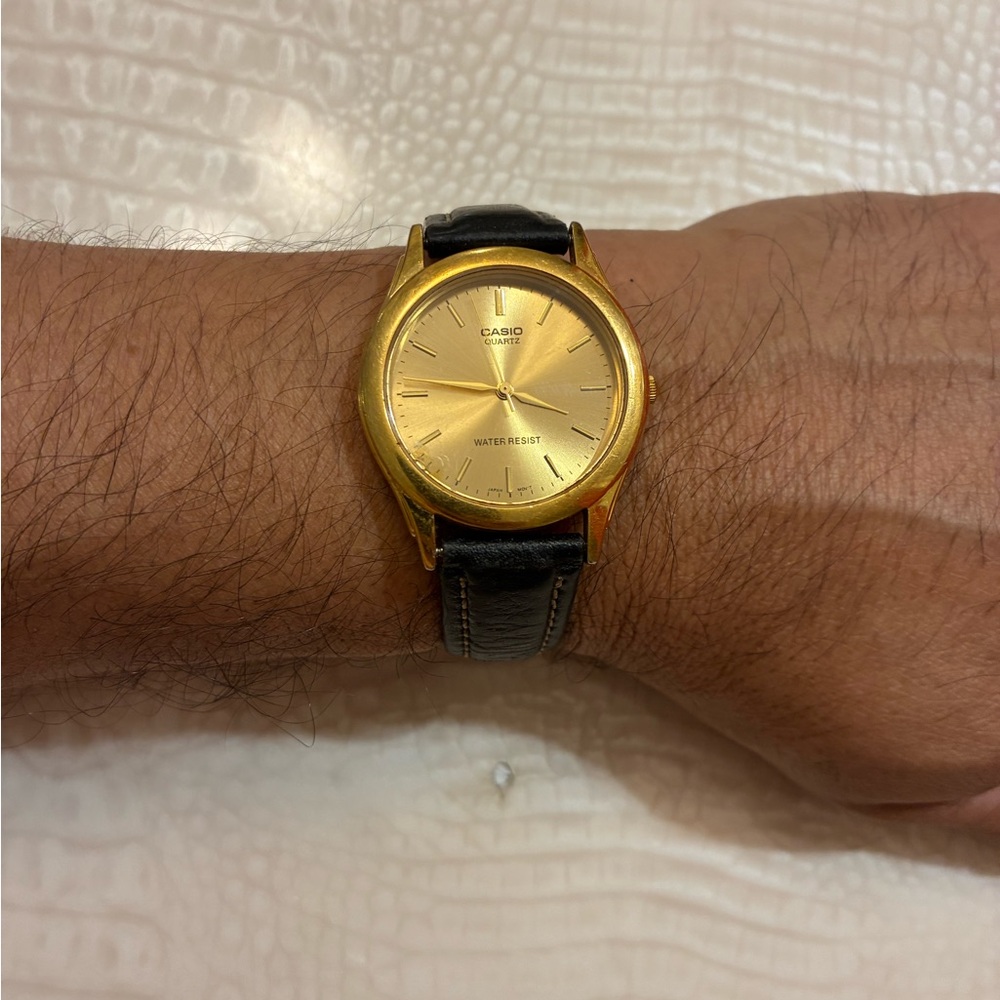 Casio Men's Gold Dial with Black Strap Watch